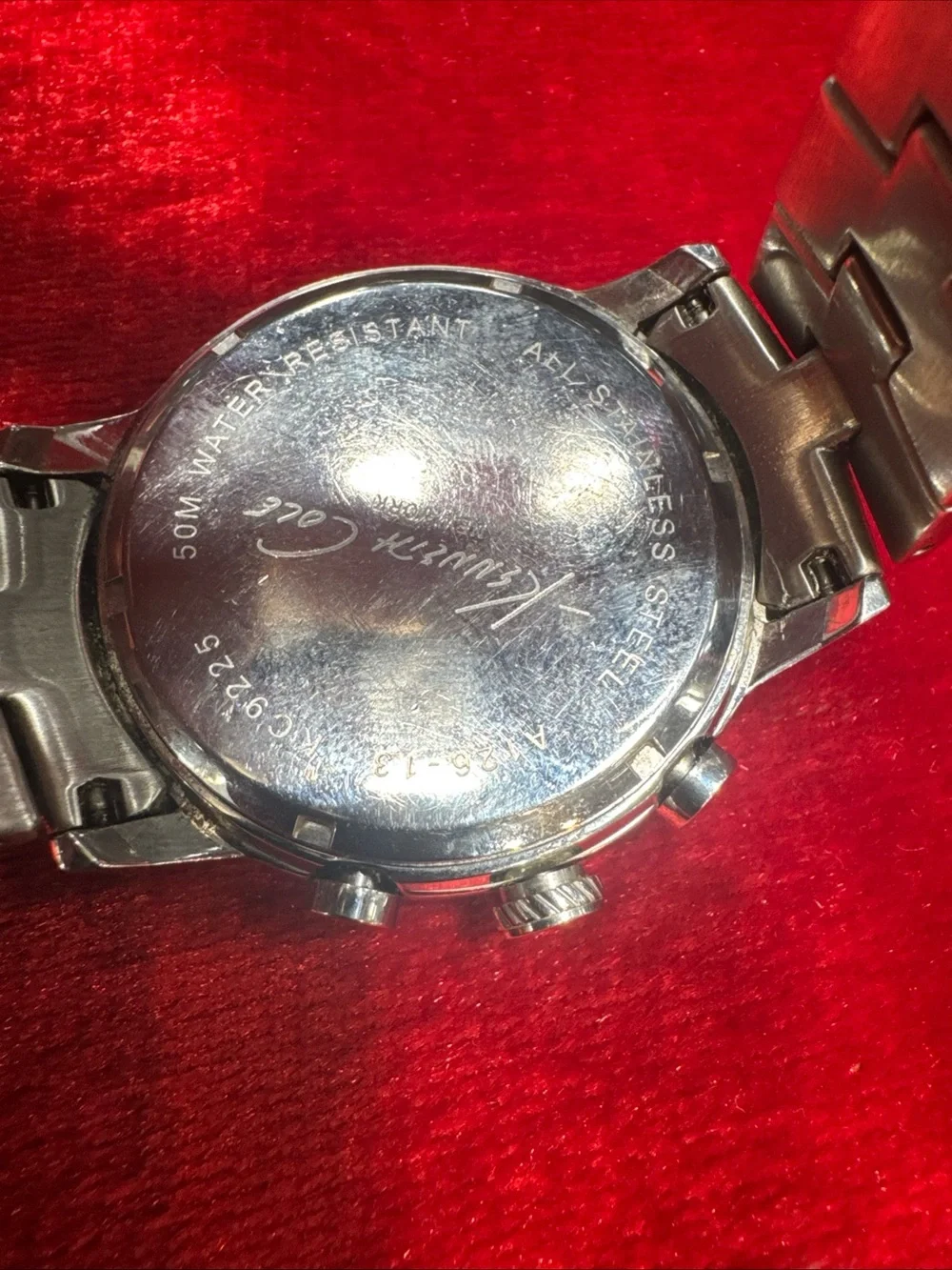 Kenneth Cole New York Chronograph Stainless Steel Watch Working Gray Dial